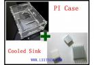 Raspberry Pi Transparent Pi Box case shell for Raspberry Pi+pure aluminum heat sink set kit  factory