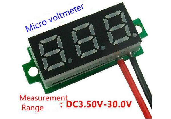 Red 0.28 inch 3.50-30.0V digital two-line display variable number of precision / digital voltmeter