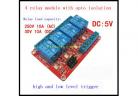 4 relay module with opto isolation, high and low trigger  5V/9V/12V24V