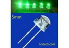 5MM green straw hat big green  LED, astigmatism light tube 3.2-3.4V 