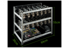 14 GPU Rig Rack Aluminum Stackable Min er Case Open Air Frame 