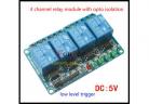 4 channel relay module with opto isolation, expansion boards low level trigger 5V/9V/12V/24V