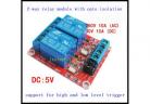 2 relay module with opto isolation, support for high and low level trigger 5V9V12V24V